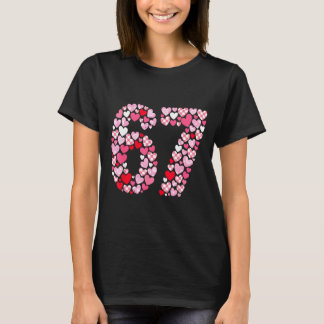 Valentijnsdag 67 Harten Romantisch Grappig Zes Zev T-shirt