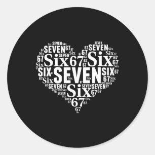 Valentijnsdag 67 Meme 67ste verjaardag 6 7 Valenti Ronde Sticker