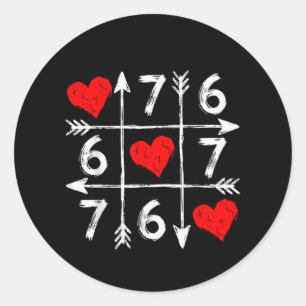 Valentijnsdag 67 Zes Zeven Meme Liefde 6 7 Hart  Ronde Sticker