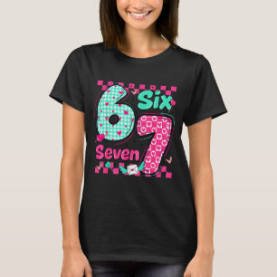 Valentijnsdag 6 7 Zes Zeven Preppy Harten Koppel T-shirt