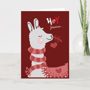 Valentijnsdag A Whole Llama Love Girls Name Feestdagen Kaart