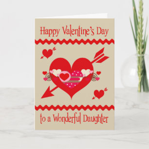 Valentijnsdag aan dochter feestdagen kaart