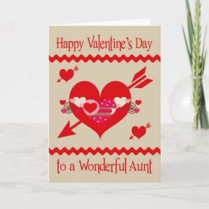 Valentijnsdag aan het Wenskaart van de Tante Feestdagen Kaart