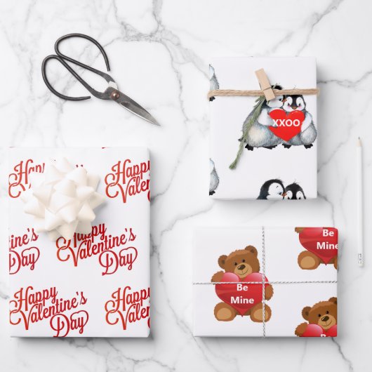 Valentijnsdag aangepaste tekst rode harten Cute Cu Inpakpapier Vel (Voorkant)