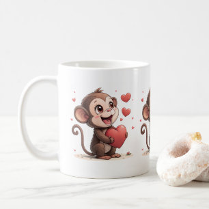 Valentijnsdag Aap Rode Hart Mokken