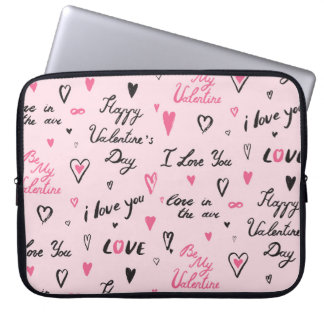 Valentijnsdag: Achtergrond 'Ik hou van je'. Laptop Sleeve
