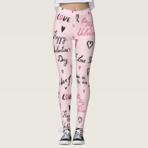 Valentijnsdag: Achtergrond 'Ik hou van je'. Leggings