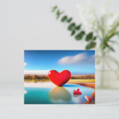 Valentijnsdag achtergrondse Briefkaart hartroze (Staand voorkant)