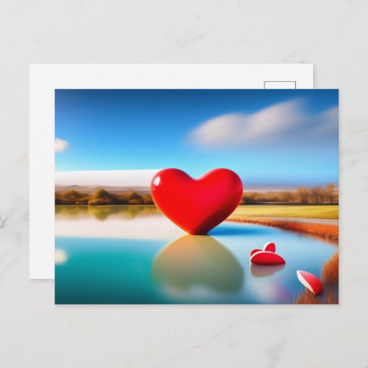 Valentijnsdag achtergrondse Briefkaart hartroze (Voorkant / Achterkant)