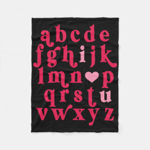 Valentijnsdag Alfabet Abc Ik Hou Van Jou Leraar Vr Fleece Deken