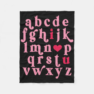 Valentijnsdag Alfabet Abc Ik Hou Van Jou Leraar Vr Fleece Deken