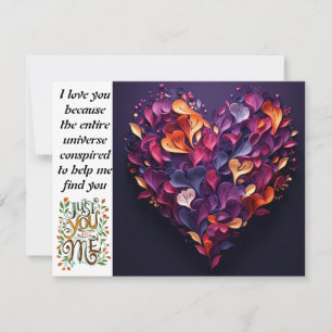 Valentijnsdag alleen jij en ik vakantie briefkaart