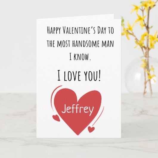 Valentijnsdag Aller Mooiste Man Met Naam Vouwen Kaart (Gele Bloem)