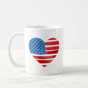 Valentijnsdag Amerikaanse vlag hart patriottisch Koffiemok