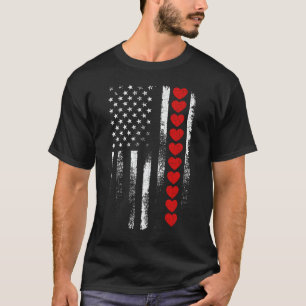 Valentijnsdag Amerikaanse vlag Hart Patriottisch T-shirt