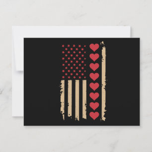 Valentijnsdag Amerikaanse vlag harten Briefkaart