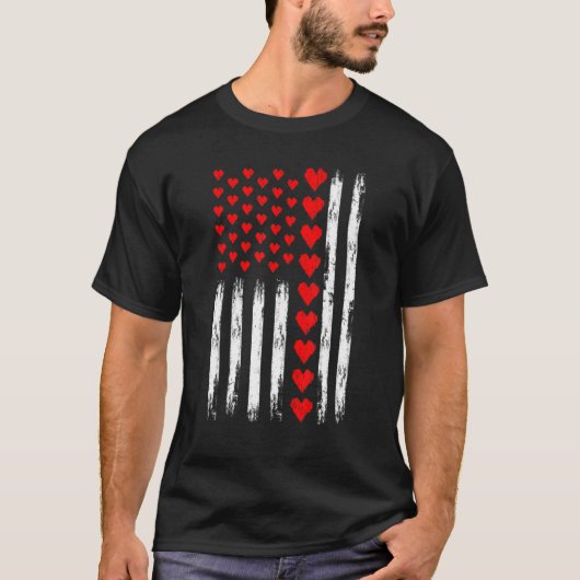  Valentijnsdag Amerikaanse vlag : Mannen B T-shirt (Voorkant)