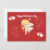 Valentijnsdag Angel briefkaart (Voorkant / Achterkant)