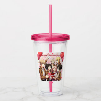 VALENTIJNSDAG ANIME CLEAR TUMBLER ACRYL DRINKBEKER