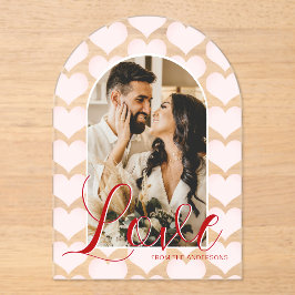 Valentijnsdag Arch Custom Photo Card Acryl Uitnodigingen