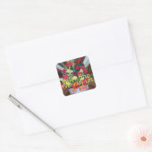 Valentijnsdag Art Print Vierkante Sticker (Envelop)