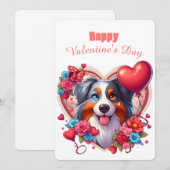 Valentijnsdag - Australian Shepherd 1 - Feestdagenkaart (Voorkant / Achterkant)