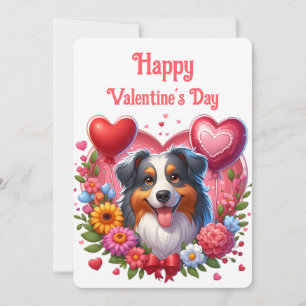 Valentijnsdag - Australian Shepherd 6 - Feestdagenkaart