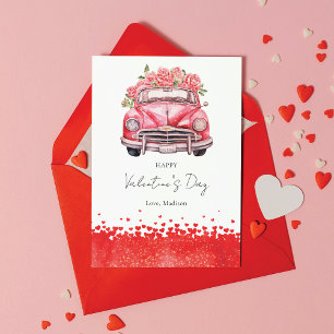 Valentijnsdag auto Elegant gepersonaliseerd Feestdagenkaart