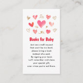 Valentijnsdag Baby Shower Boeken voor Baby Informatiekaartje (Voorkant)