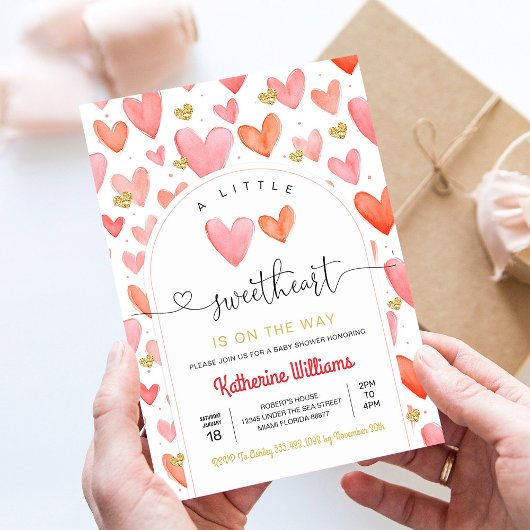 Valentijnsdag Baby shower Kaart