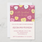 Valentijnsdag baby shower kleurrijk snoep hart kaart (Voorkant)