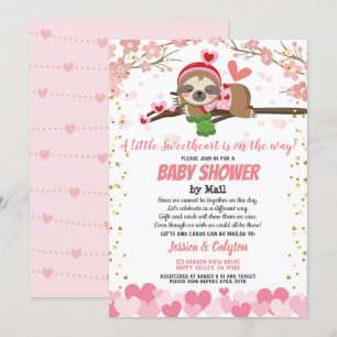 Valentijnsdag  Baby shower per postroze Kaart