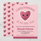 Valentijnsdag baby shower uitnodiging lief hart (Voorkant / Achterkant)