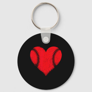 Valentijnsdag Baseball Heart Sport Boys Tiener Gir Sleutelhanger