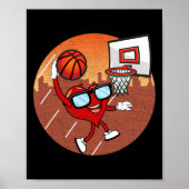 Valentijnsdag Basketball Heart Dunking Ball Boys Poster (Voorkant)