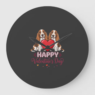 Valentijnsdag Basset Hound Bloemhond Grote Klok