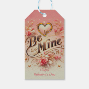 Valentijnsdag Be Mine Ontwerp met Hart, Quote Cadeaulabel