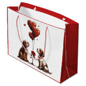 Valentijnsdag Beagle Dogs Groot Cadeauzakje (Achterkant Gekanteld)