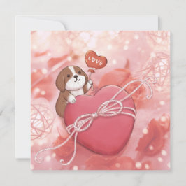 Valentijnsdag: Beagle, Hart & Licht Feestdagenkaart