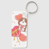 Valentijnsdag: Beagle & Macarons Sleutelhanger (Achterkant)