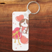 Valentijnsdag: Beagle & Macarons Sleutelhanger (Achterkant)