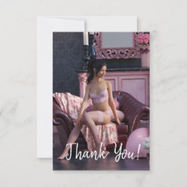 Valentijnsdag Beauty in Lingerie op de bank Bedankkaart