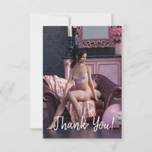 Valentijnsdag Beauty in Lingerie op de bank Bedankkaart