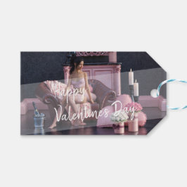 Valentijnsdag Beauty in Lingerie op de bank Cadeaulabel