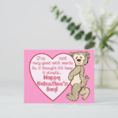 Valentijnsdag Beer met Hart Briefkaart (Staand voorkant)