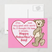 Valentijnsdag Beer met Hart Briefkaart (Voorkant / Achterkant)