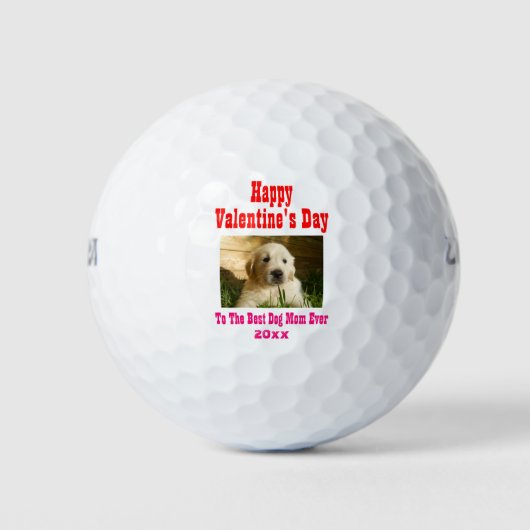 Valentijnsdag Best Dog Mam Ever Foto Golfballen (Voorkant)