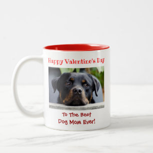 Valentijnsdag Best Dog Mam Ever Pet Foto Tweekleurige Koffiemok