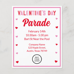 Valentijnsdag bewerkbare folder flyer