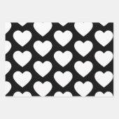 Valentijnsdag Big Hearts Black White Pattern Inpakpapier Vel (Voorkant 2)